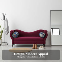 plush fabric Upholstery Armless Settee Light Luxury Design Asymmetrical spine Settee Nordic aesthetic Chaise Lounge sturdy wood Wood Frame for Apartment Dwellers, Homeowners, Interior Designers