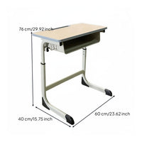 Sturdy Steel Frame Adjustable Student Desk and Chair Set Rounded Edges Adjustable Student Desk and Chair Anti-Slip Feet for Students