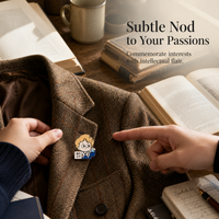 Creative Scholar Enamel Pin Set - Einstein, Lu Xun, Shakespeare Brooches for Students
