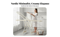 Indoor & externaldoor Use foldable Floor Drying Rack Foldable Clothes Airer stand-alonestanding Garment Stand Space-Saving for Apartment Dwellers, Homemakers, Balcony, Indoors, Small Spaces, Camping