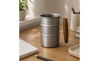 Wood Handle Mug Retro Style Camping Cup Lightweight Wood Handle Cup