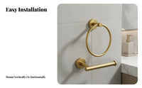 Secure Mounting Wall-Mounted Towel Hoop Easy Installation Towel and Bath Tissue Roll Holder Kit Modern Design Bathroom Hardware Set Heavy Duty for Homeowners, DIY Enthusiasts, Interior Designers, Washroom, Restroom, Powder Room, Kitchen