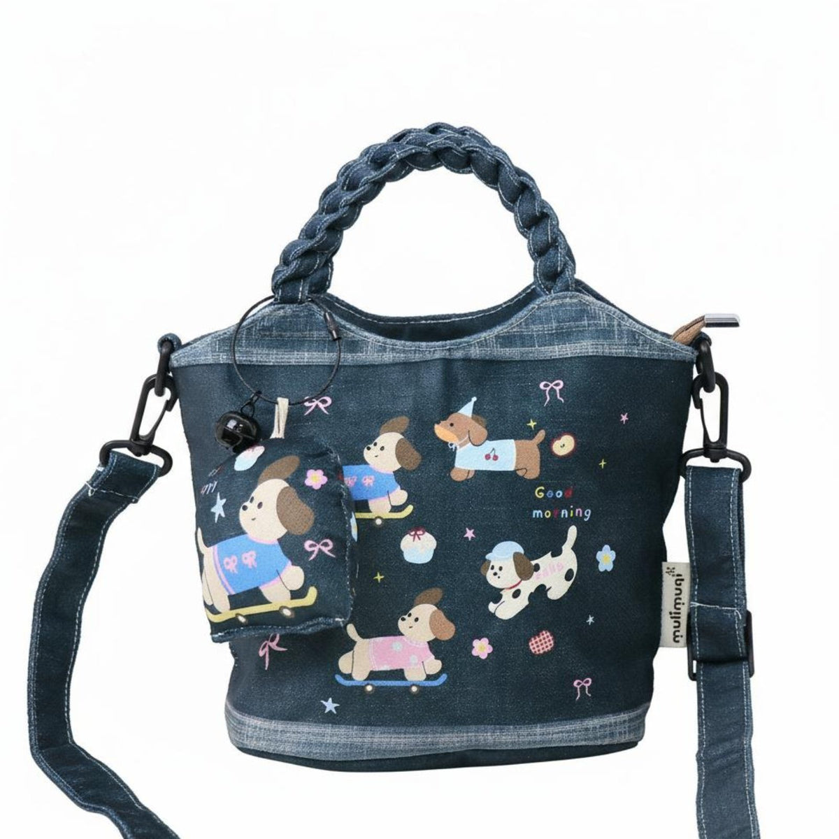 adaptable Cartoon animal Print Handbag Lightweight Small Tote minimalist design Lunch Pouch for Women, Children, Students, Work Commute, Outings, everyday Use, School