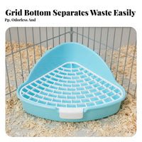 Triangle Pet Potty Secure Enclosure Attachment Triangle Corner Litter Box Small Creature Toilet Sturdy Plastic Corner Litter Pan