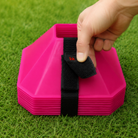 10-Pack Soccer Cones, Football Marker Cones for Agility, PE Sports Disc Cones with Carry Strap