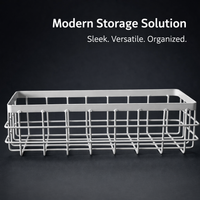 Storage Baskets for Shelves with Iron Wire Metal Frame for Kitchen Wall Hanging and Desktop Organizer, Minimalist Design Style