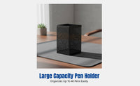 Metal Mesh Pen Holder, Round Desk Organizer, Multifunctional Storage Box for Students and Office