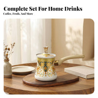 Long-Handled Coffee Pot Secure Lid Tea Server Multifunctional Kitchenware