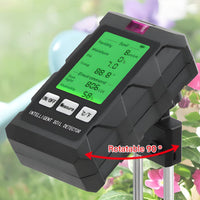 Large Backlit LCD Screen 6-in-1 Soil Tester Portable Design Soil Moisture Light Fertility Meter °C/°F Switchable Multi-Function Plant Sensor Easy to Use for Farmers, Gardeners, Houseplant Owners, Greenhouse, Farm, Potted Plants, Lawn