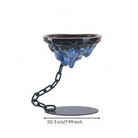 Iron Chain Ceramic Hanging Planter Glossy Tabletop Planter Display Textured Ceramic Hanging Pot Black