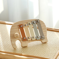 Orff 5-Note Elephant Thumb Piano, Wooden Musical Toy for Kids 3-6 Years