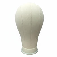 Multi-Purpose Use Canvas Block Head Stable Base Pinnable Hairpiece Head Hat Display Stand for Hairstylists, Retailers, Salon, Retail Shop, Studio