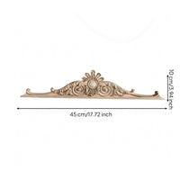 Scrolling Leaf Detail Carved Wood Applique Unfinished Vintage Floral Applique Unpainted Floral Wood Ornament Classic Style for Cabinet Tops, Door Headers, Decorative Woodwork