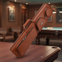 Multi-Pocket Pool Cue Bag with Shoulder Strap Structured Pool Cue Case with Pockets Slim Organized for Billiards Hall, Travel