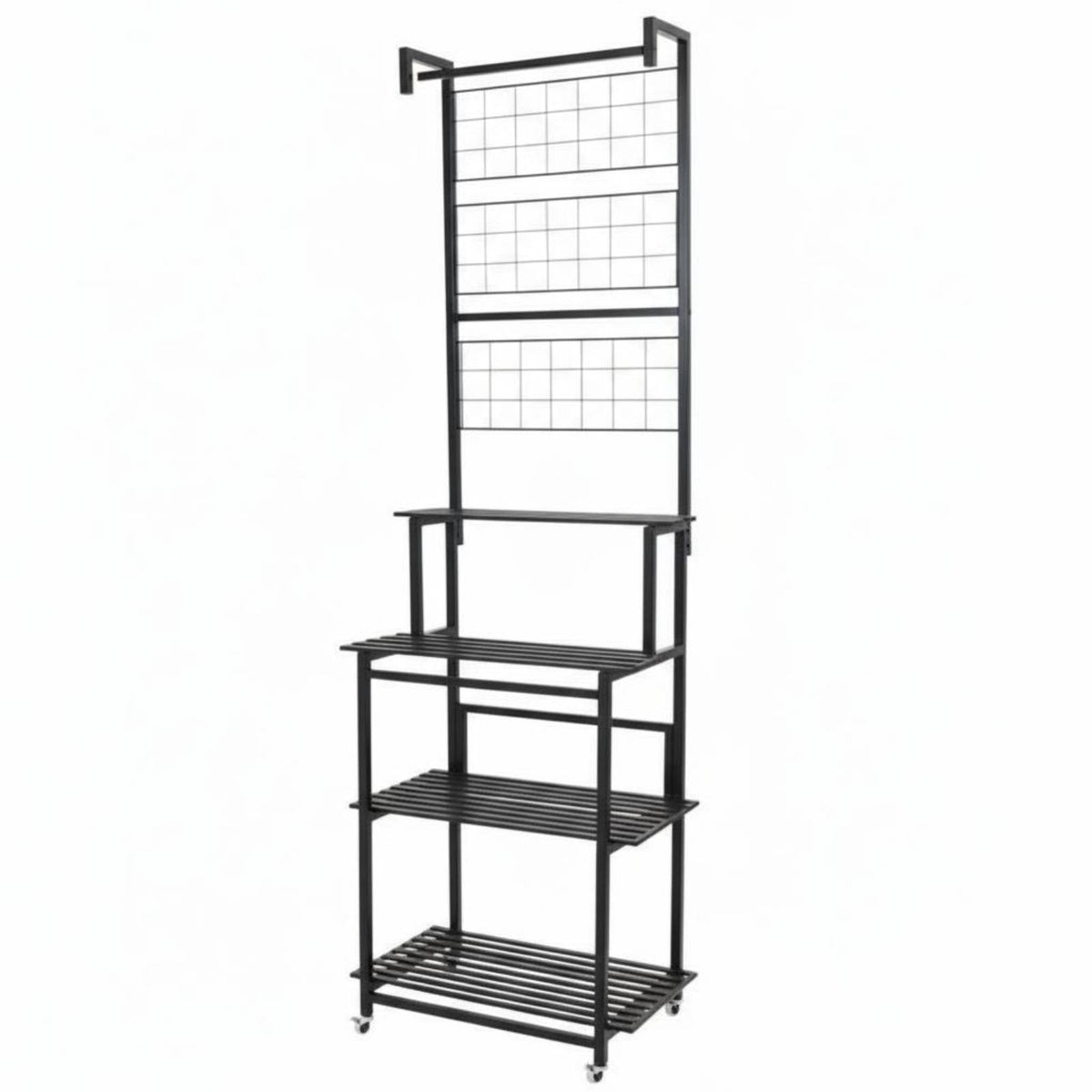 Supports Climbing Plants Rolling Plant Stand with Trellis Multi-Tier Design Tiered Metal Trellis Freestanding Flower Rack Space-Saving for Gardeners, Homeowners, Home Decorators, Balcony, Patio, Living Room, Office