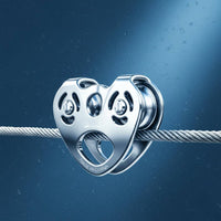Double Axle Pulley Bearing Wheel Stainless Steel Pulley Heavy Duty Outdoor Gear for Climbers