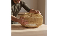 Southeast Asian Inspired Woven Paper Rope Lampshade Fits E26/E27 Base Rattan Design Drum Lampshade Lamp Cover for Restaurant