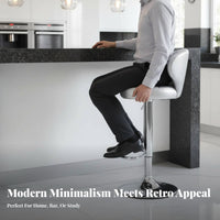 European Style Adjustable Backrest Stool 360-Degree Swivel Adjustable Pedestal Stool With Footrest Bar Chair Upholstered Seat for Cafe Owners, Receptionists, Homeowners, Reception Area, Counter, Kitchen Island, Dining Room