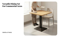 Takeout Dining Set Easy to Clean Restaurant Table and Chair Set Sturdy Construction Stylish Eatery Furniture for Families, Hosts, Kitchen, Office
