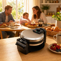 Double-Sided Heating Electric Waffle Waffle Iron Nonstick Surface Rotating Waffle Waffle Iron Temperature Control Breakfast Appliance Indicator Lights
