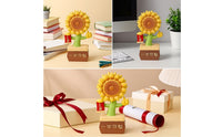 Floral Ornament Tabletop Floral Ornament Figurine Desktop Ornament with Base Yellow Figurine with Base Miniature