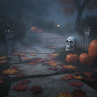 3 Pieces Outdoor Skeleton Arm Bones with Skull Graveyard-Style Skeleton Arms with Skull Spooky Weathered