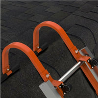 2 Pieces Steel Ladder Stabilizer with Wheel Orange Ladder Stabilizer Curved Hardware Angled for Roofers, Contractors, Homeowners, Construction, Home Improvement