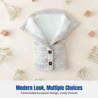 Winter Sleeping Bag, Knitted Button Design, Thick Plush, Warm, Multiple Colors