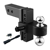 Adjustable Trailer Hitch Ball Mount 6-Inch Adjustable Hitch Lockable Adapter for Towing, Transporting