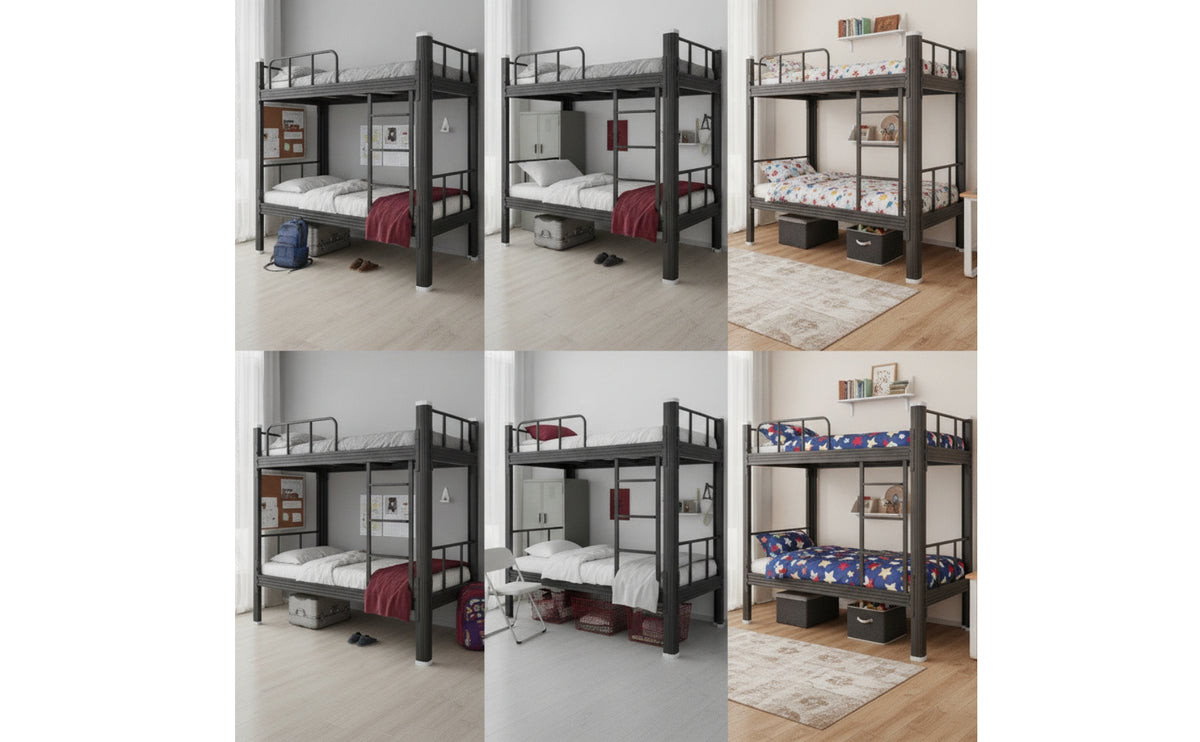 Metal Bunk Bed Space-Saving Bunk Bed with Storage Heavy Duty Furniture for Students, Employees, Student Rooms, Employee Housing, Apartments