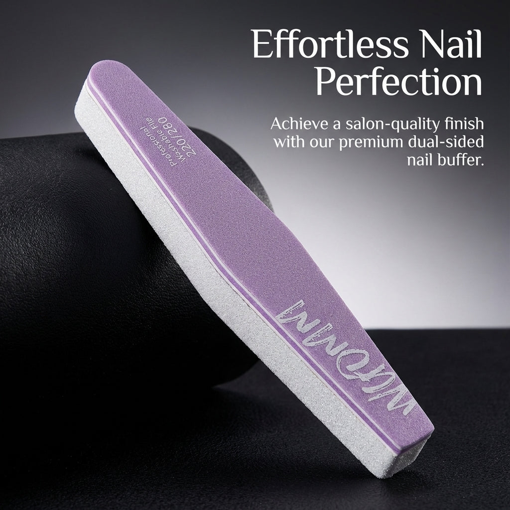 Double Sided Nail File Buffer Set, Diamond Shaped Foam Sponge Polishing Block, Washable Salon Quality Filing Tools for Manicure