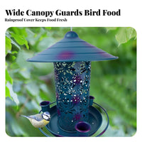 Decorative Hollow-out Bird Feeder Weather-Resistant Hanging Avian Feeder Easy to Fill Garden Decor for Gardeners, Yard, Patio, Balcony