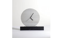 Decorative Clock with Marble Base Modern Geometric Table Clock Minimalist for Desk