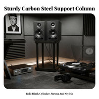 Adjustable Feet Desktop Speaker Stands Minimalist Design Bookshelf Speaker Stand Shock Absorbing Vibration Isolation Stand Heavy Duty for Home Theater Enthusiasts, Audiophiles, Living Room