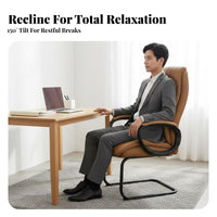 Reclining Function Cantilever Office Chair Sled Base Computer Seat Ergonomic High spine for managerials, Students, Adults, Conference Room, Working, Studying, Relaxing