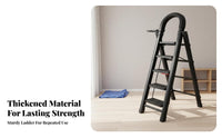 Foldable Design Folding Step Ladder Space-Saving Household Step Ladder Sturdy Climbing Equipment Non-Slip Steps for Homeowners, DIY Enthusiasts, Painters, Indoor, Outdoor, Kitchen, Garage
