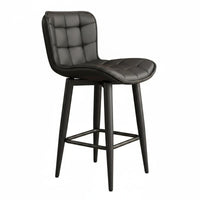 Ergonomic Backrest Swivel Counter Stool Scratch Resistant Material Upholstered Bar Stool Wide Seat Design Tufted High Chair for Dining Room