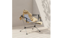 Foldable Rocking Chair with Mesh Seat Breathable Folding Rocking Chair Compact Furniture Easy to Carry for Campers, Anglers, Beach, Fishing, Backyard