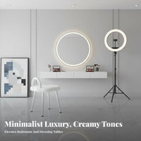Light Luxury Design arcrear Dressing Chair Ins design Vanity Stool Armless Upholstered Seat Gold-Tone Legs for Makeup lovers, Women, Nail Technicians, Bedroom, Cloakroom, Dorm