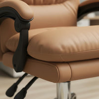 Luxury Design Leather Executive Chair Comfortable High Back Executive Chair Thickly Padded Cushion Adjustable Support for Executives, Conference Room
