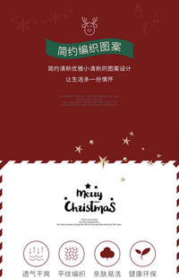 圣诞节装饰品老人麋鹿桌旗餐垫创意餐桌面布置小摆件氛围场景道具 21桌旗E款红色下雪