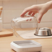 2 Pieces Pet Feeder Rear Cover Transparent  Clear