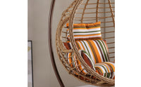Rattan-Style Hanging Basket Chair Woven Egg Chair with Stand Freestanding Weather Resistant for Sunroom