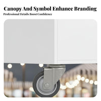 Easy to Move Mobile Vending Cart Heavy Duty Portable Concession Cart 360° Swivel Casters Street Food Stall on Wheels Reinforced Frame for Vendors, Small Business Owners, Caterers, Night Markets, Outdoor Events, Trade Exhibit S, Shopping Malls