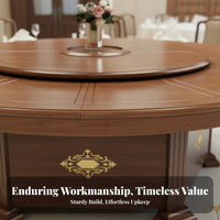 Dining Table with Electric Turntable Hot Hot Pot Compatible Restaurant Banquet Table Elegant Design Chinese Design Dining Set for Hotel Managers
