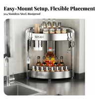 Space-Saving Triangular Countertop Organizer Rust-Proof Multi-Tier Countertop Shelf Long-Lasting Kitchen Organizer Easy to Clean for Home Cooks, Office Workers, Small Apartment, Bathroom, Cupboard, Craft Room