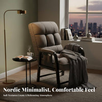 High-Back Support Manual Recliner Ergonomic Design Adjustable Recliner with Footstool Padded Cushioning Lounge Chair Sturdy Frame for Office Workers, Students, Seniors, Relaxing, Rest Ping, Living Room, Small Areas