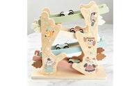 Young Child Race Track Toy Educational Multi Level Car Slide Develops Fine Motor Skills Wooden Car Ramp Racer for Young Children, Preschoolers