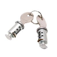 2 Pieces Keyed Alike Replacement Lock Cylinder Spring-Loaded Lock Core with Keys Metal Core Cylinder Silver-Toned for Cyclists