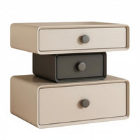 Modern Design Round End Table with Drawer Minimalist and design Nightstand Space-Saving Bedside Cabinet polished Rounded Edges for residents, Renters, Students, Bedroom, Guest Room, Office